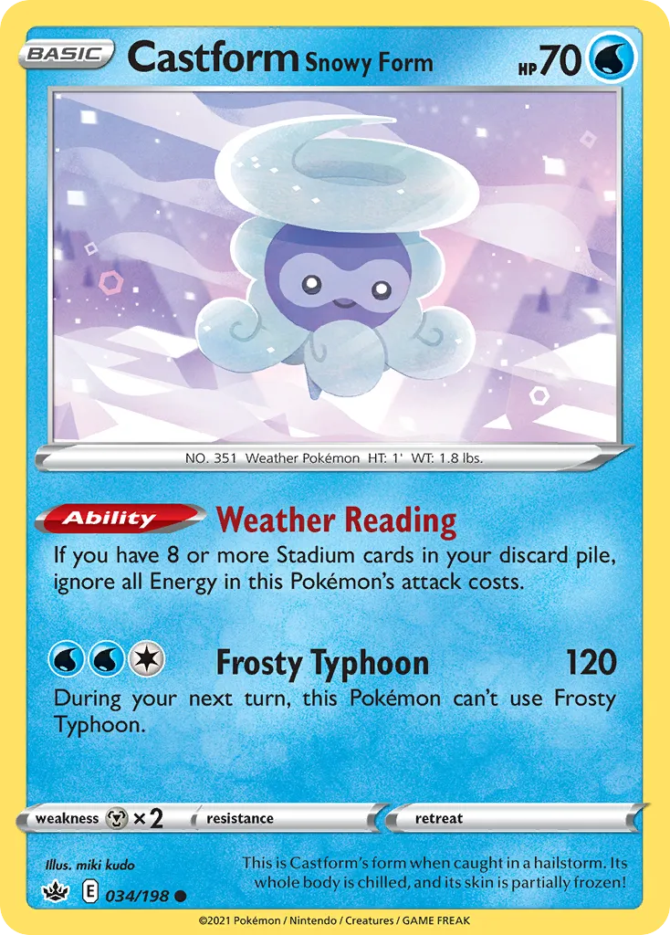 Castform Snowy Form — SWSH06: Chilling Reign — Pokémon