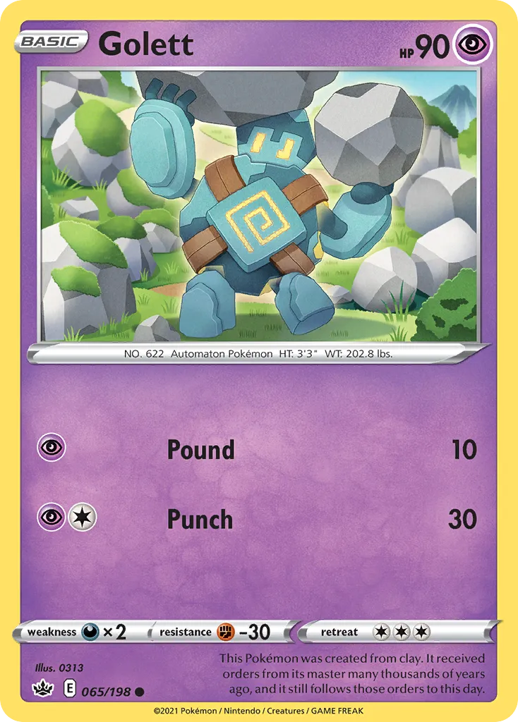 Golett — SWSH06: Chilling Reign — Pokémon