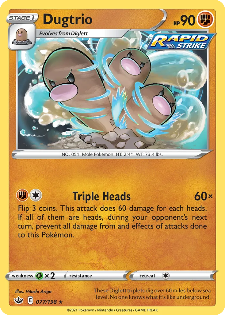 Dugtrio — SWSH06: Chilling Reign — Pokémon