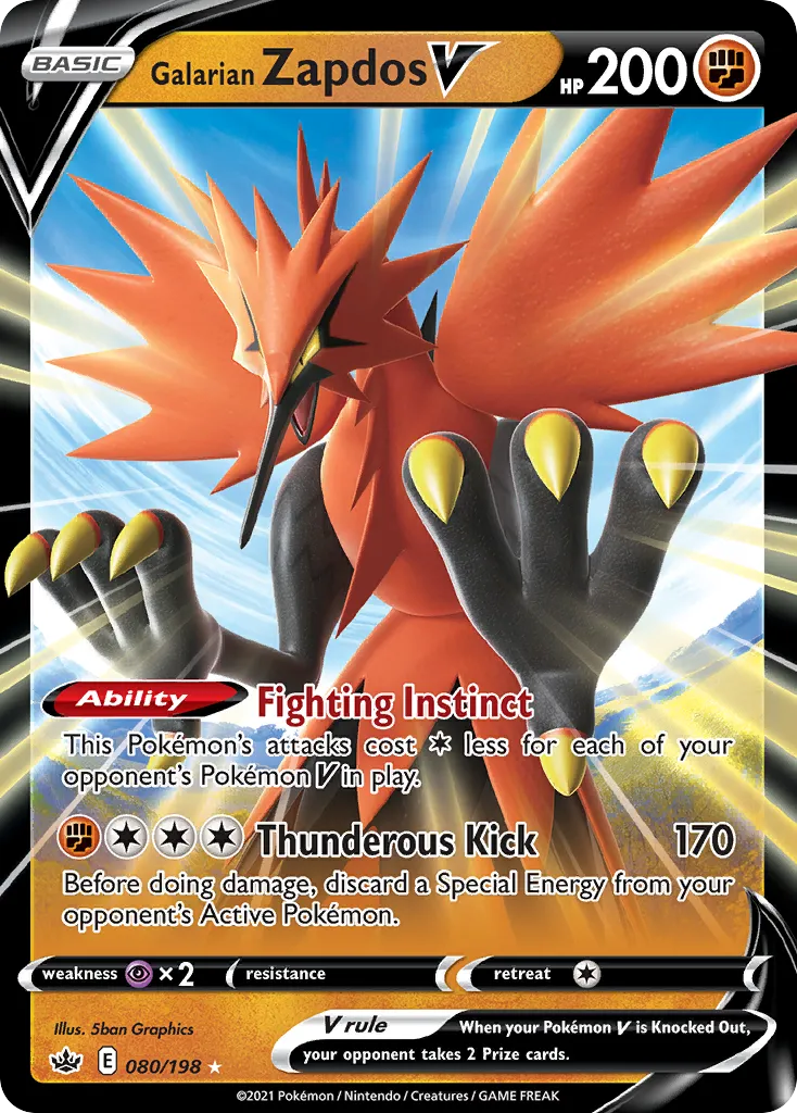 Galarian Zapdos V — SWSH06: Chilling Reign — Pokemon