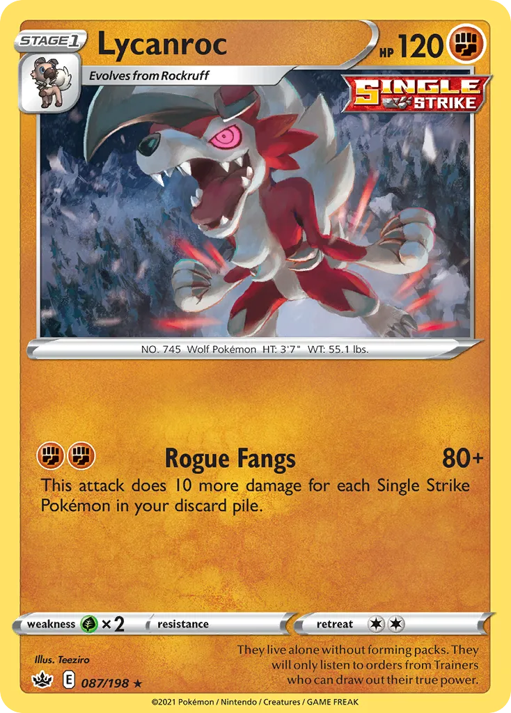 Lycanroc — SWSH06: Chilling Reign — Pokemon