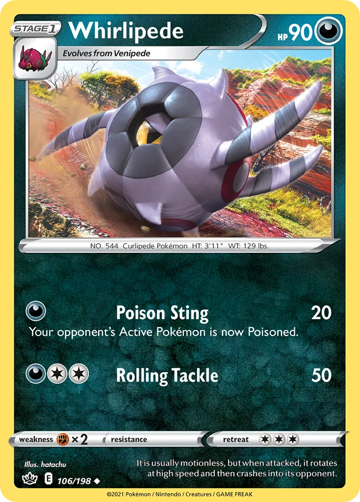 Whirlipede — SWSH06: Chilling Reign — Pokémon