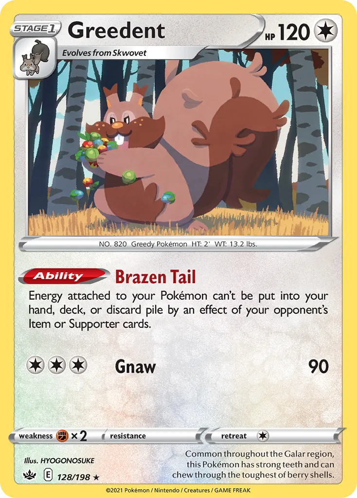 Greedent — SWSH06: Chilling Reign — Pokémon