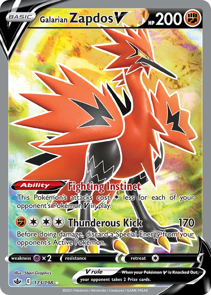 Galarian Zapdos V — SWSH06: Chilling Reign — Pokémon