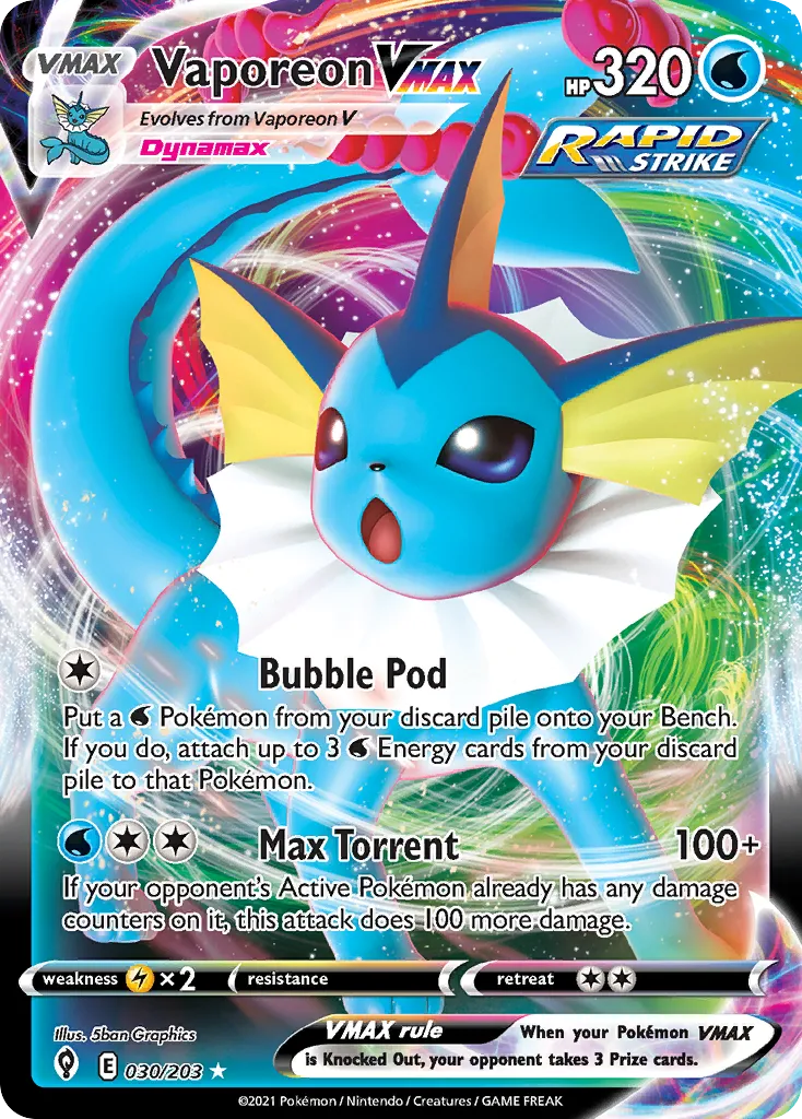 Vaporeon VMAX — SWSH07: Evolving Skies — Pokémon
