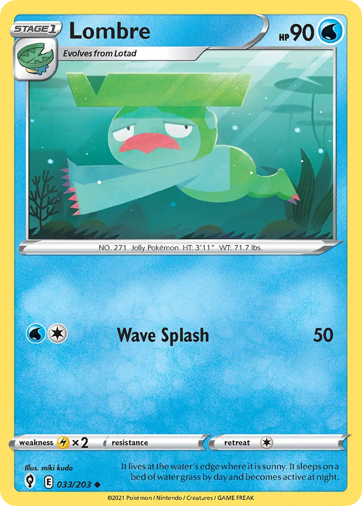Lombre — SWSH07: Evolving Skies — Pokémon