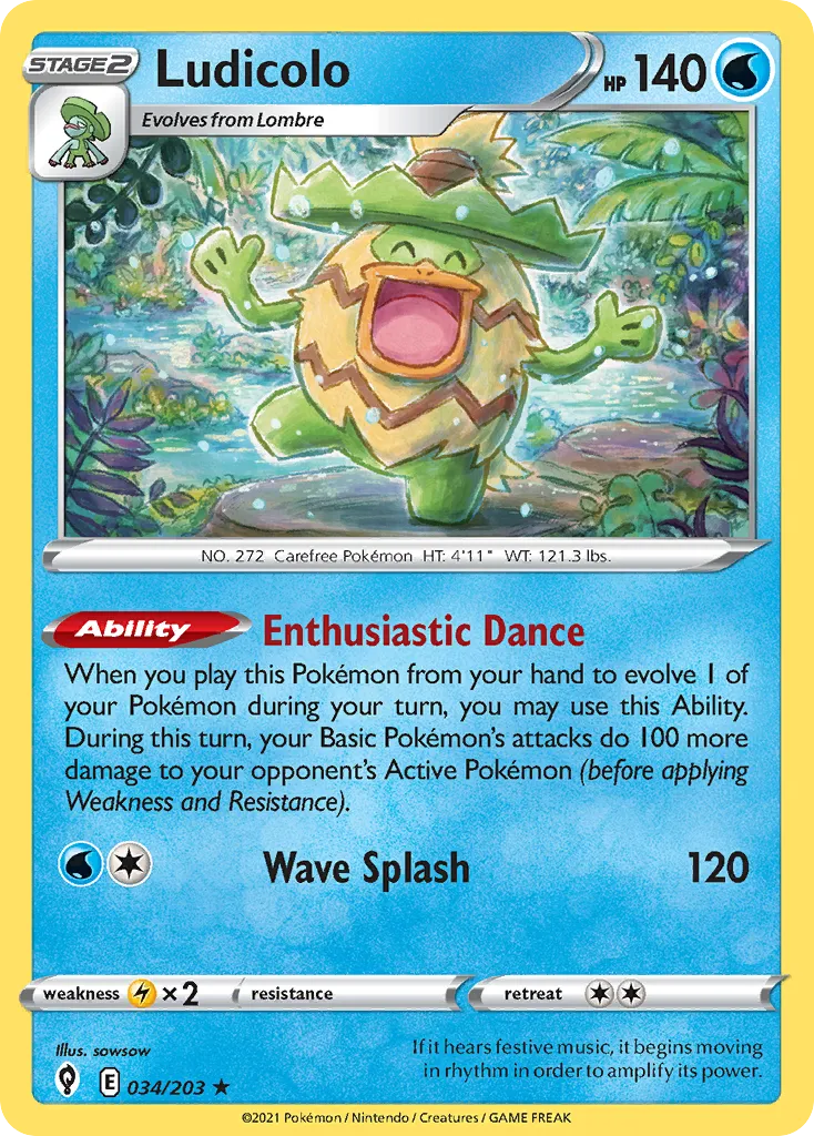 Ludicolo — SWSH07: Evolving Skies — Pokémon