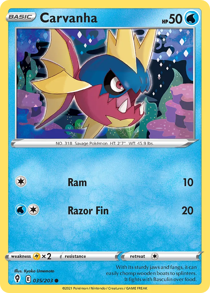 Carvanha — SWSH07: Evolving Skies — Pokémon