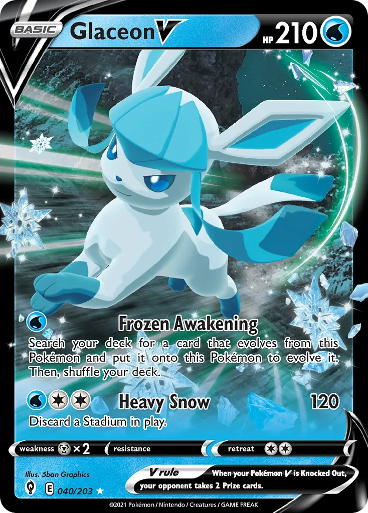 Glaceon V — SWSH07: Evolving Skies — Pokémon