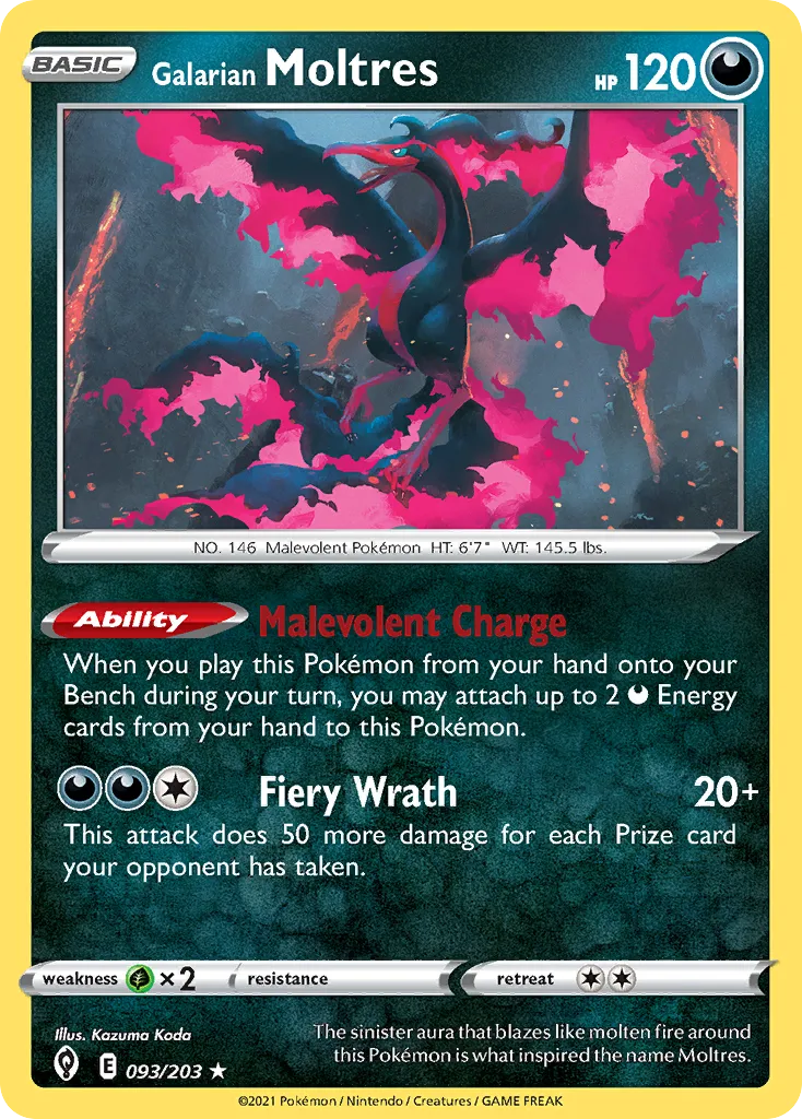 Galarian Moltres — SWSH07: Evolving Skies — Pokémon