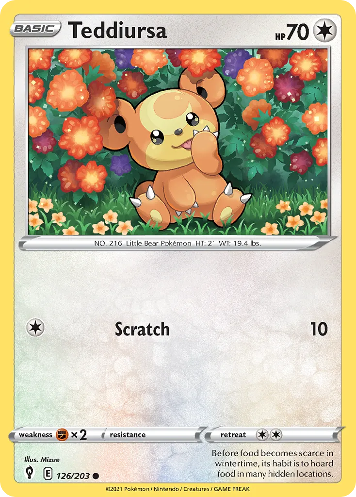 Teddiursa — SWSH07: Evolving Skies — Pokémon
