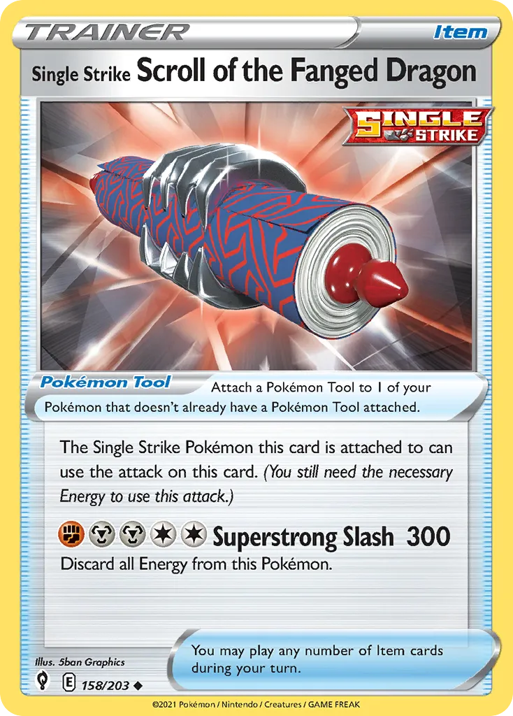 Single Strike Scroll of the Fanged Dragon — SWSH07: Evolving Skies — Pokémon