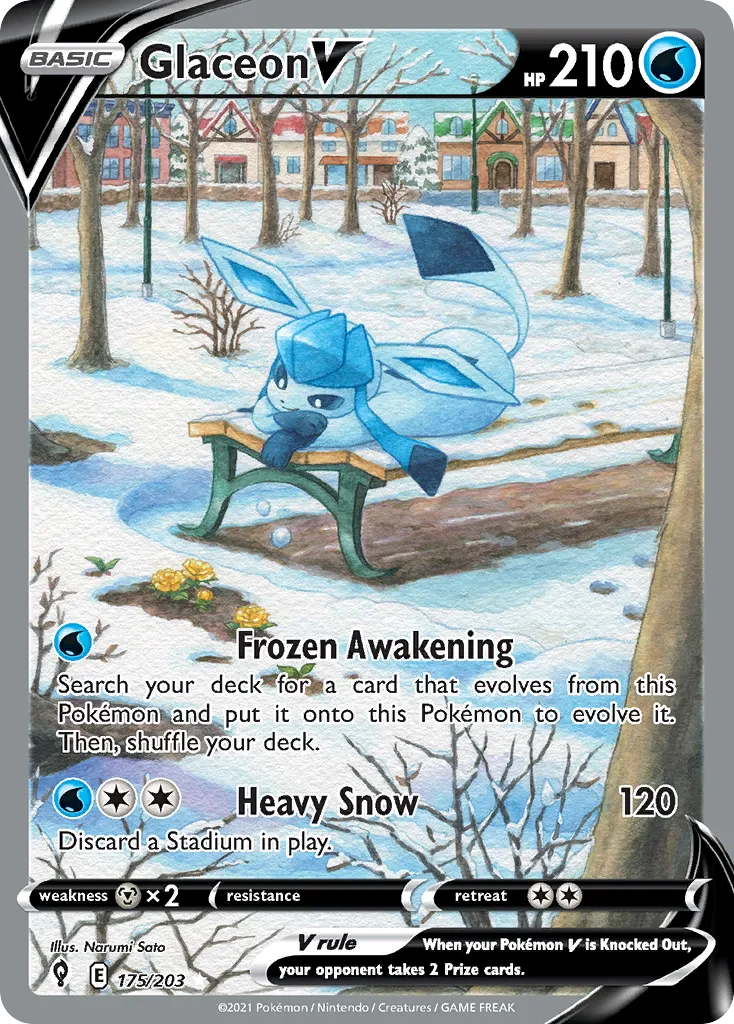 Glaceon V — SWSH07: Evolving Skies — Pokemon
