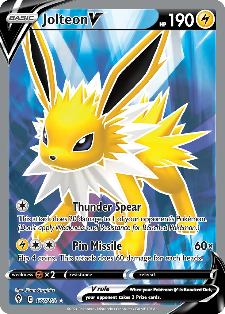 Jolteon V — SWSH07: Evolving Skies — Pokemon