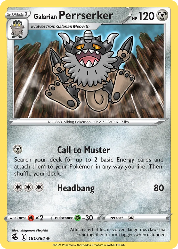 Berserkatt de Galar — SWSH08: Fusion Strike — Pokémon