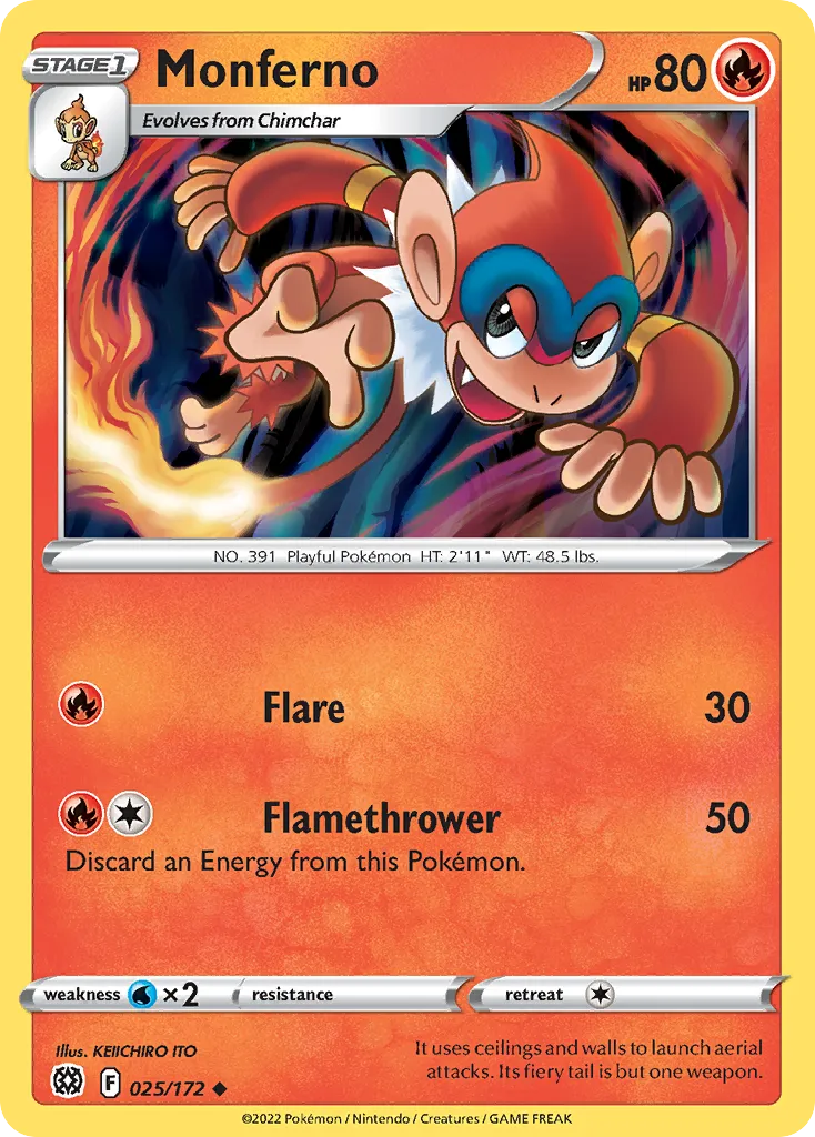 Monferno — SWSH09: Brilliant Stars — Pokemon
