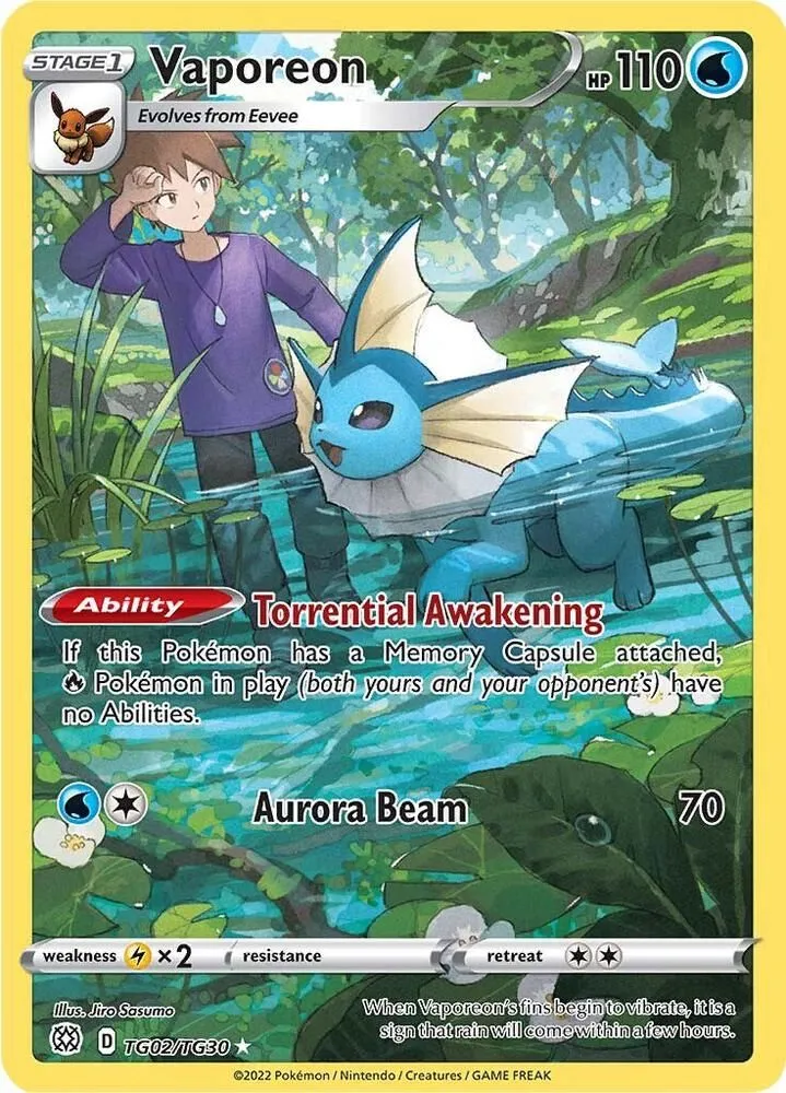 Vaporeon — SWSH09: Brilliant Stars Trainer Gallery — Pokemon