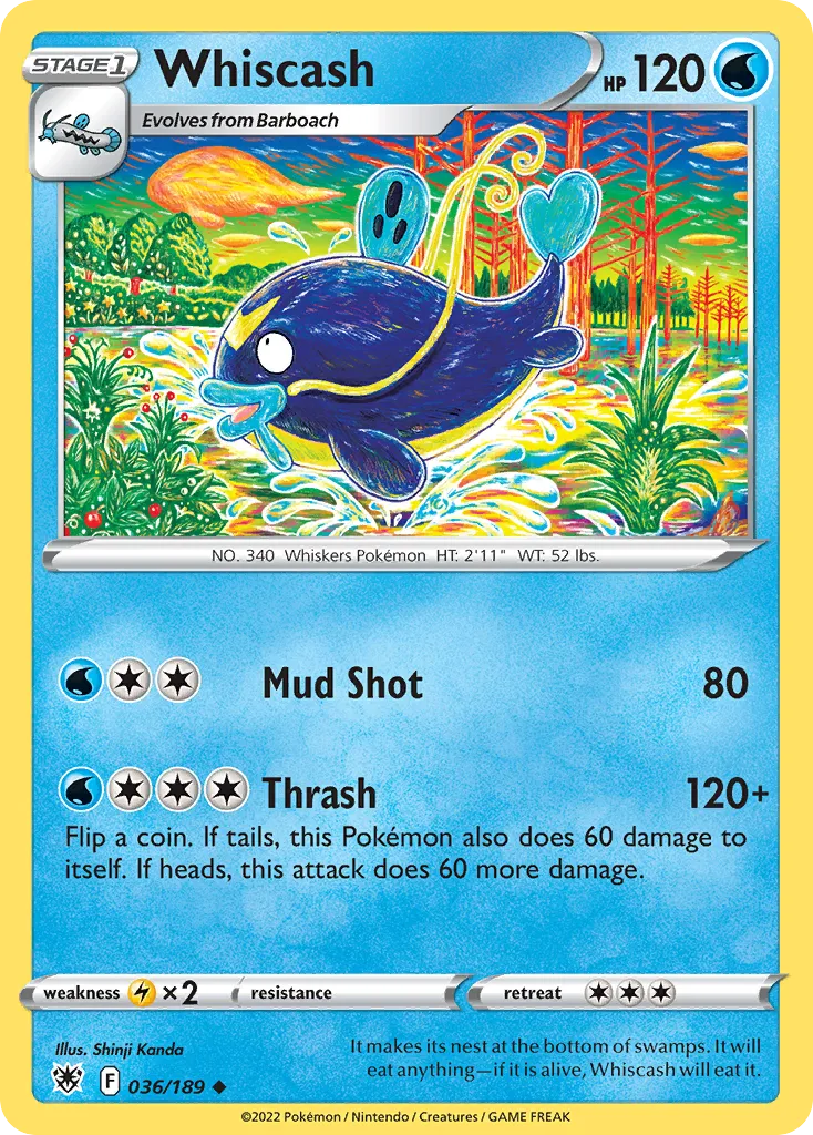 Whiscash from SWSH10: Astral Radiance - Pokemon