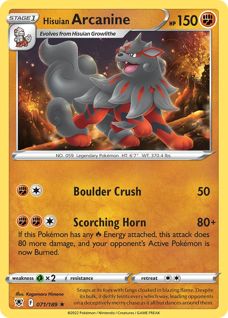 Arcanin de Hisui — SWSH10: Astral Radiance — Pokémon