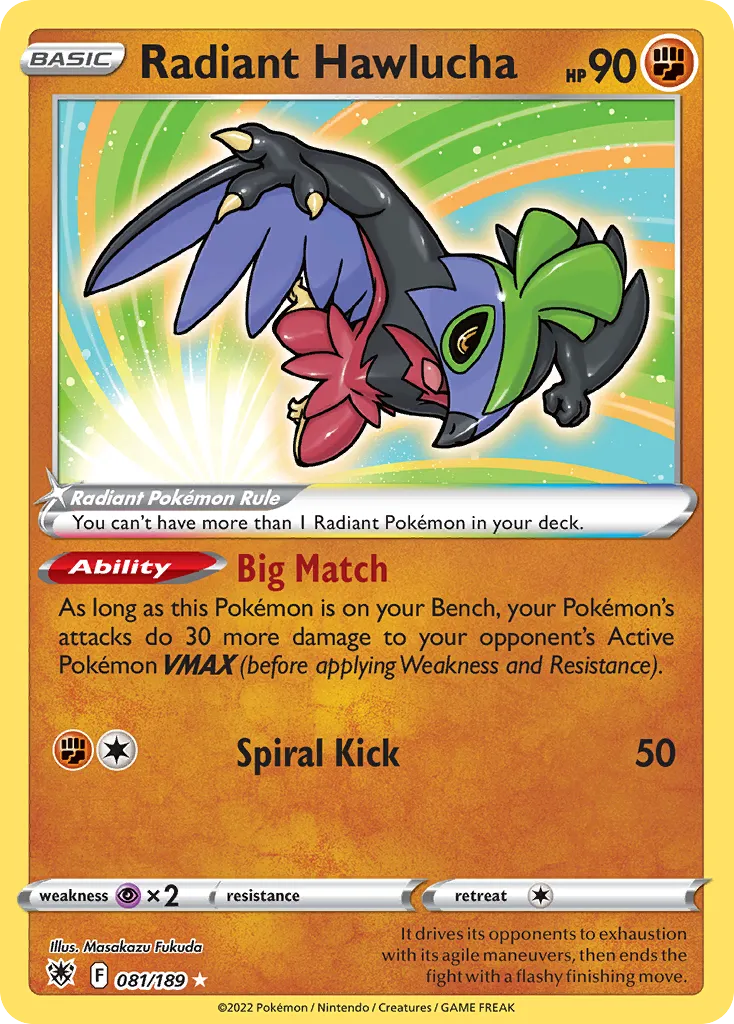 Radiant Hawlucha — SWSH10: Astral Radiance — Pokémon