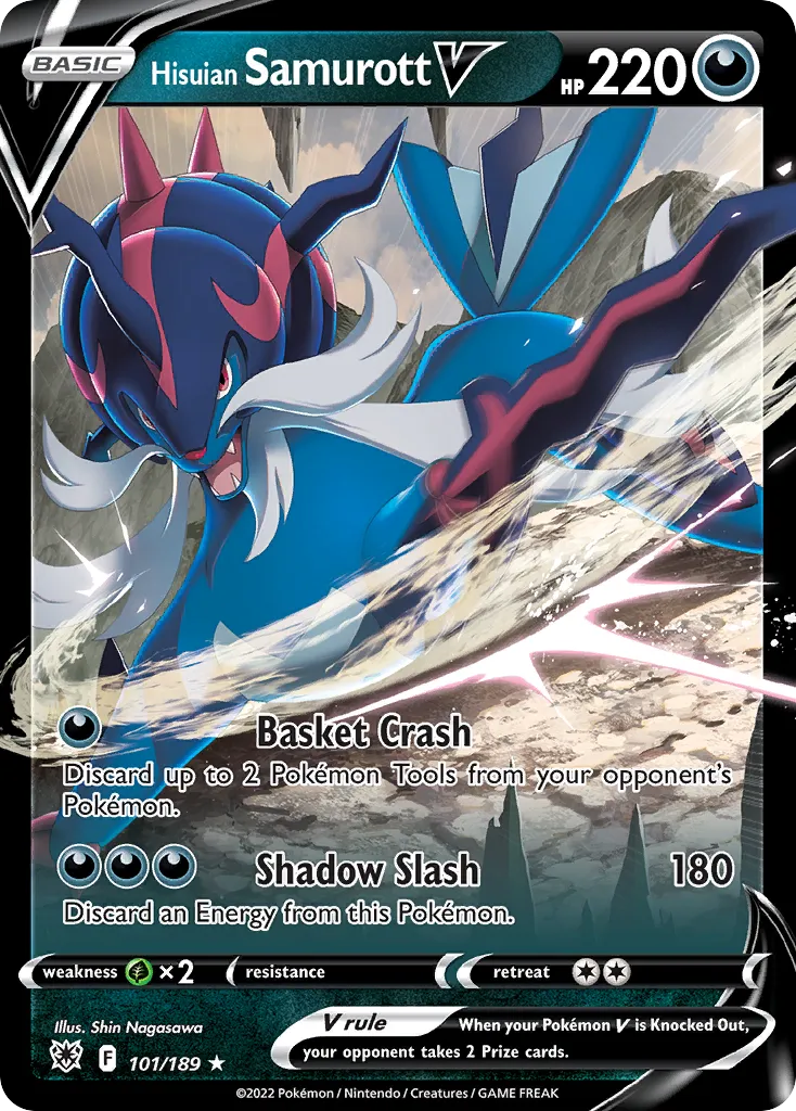 Hisuian Samurott V from SWSH10: Astral Radiance - Pokemon