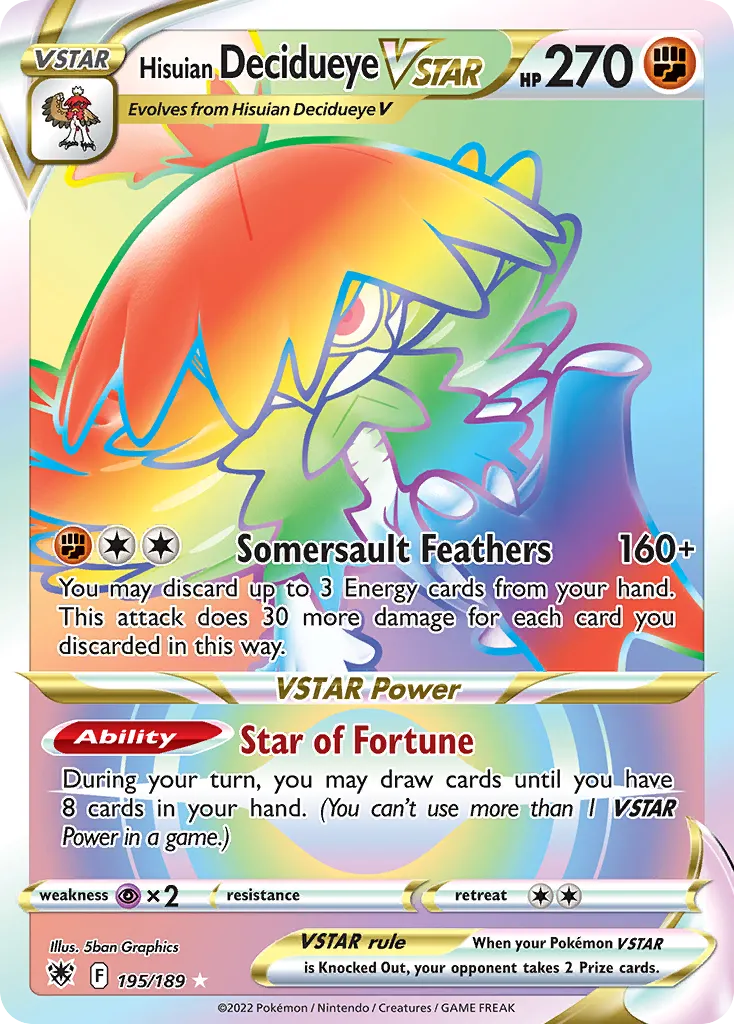 Hisuian Decidueye VSTAR — SWSH10: Astral Radiance — Pokémon