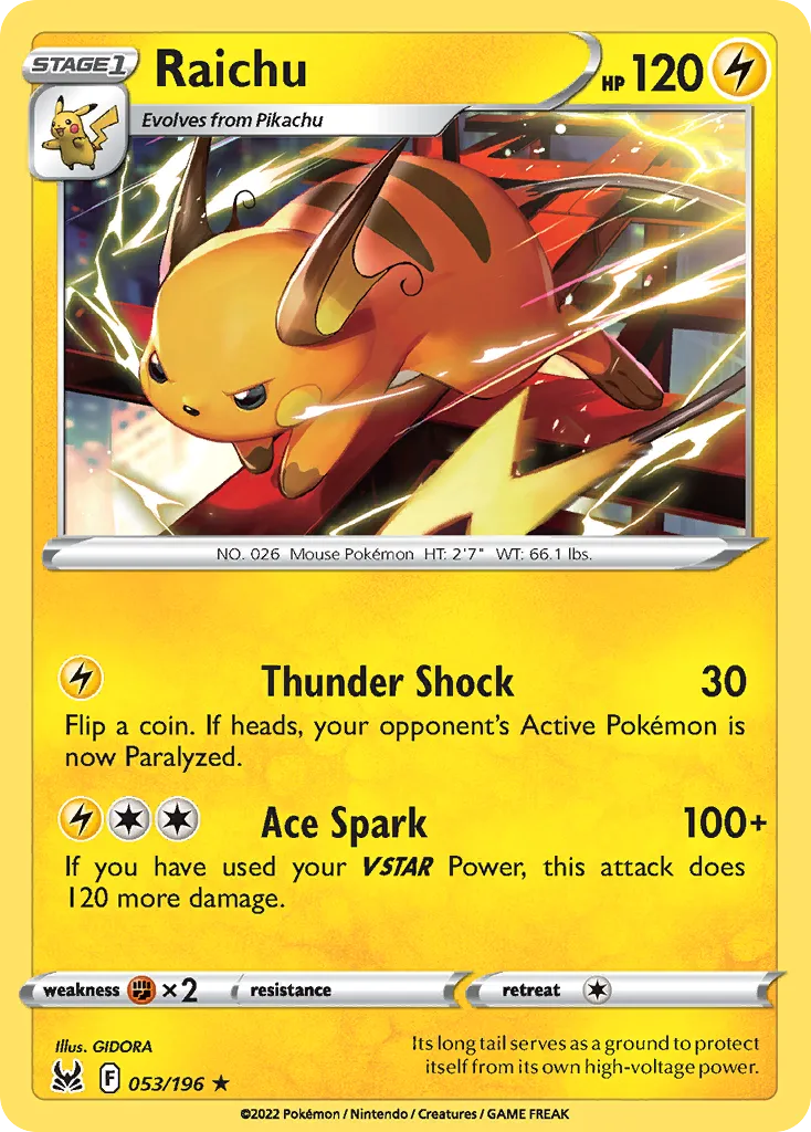 Raichu — SWSH11: Lost Origin — Pokémon