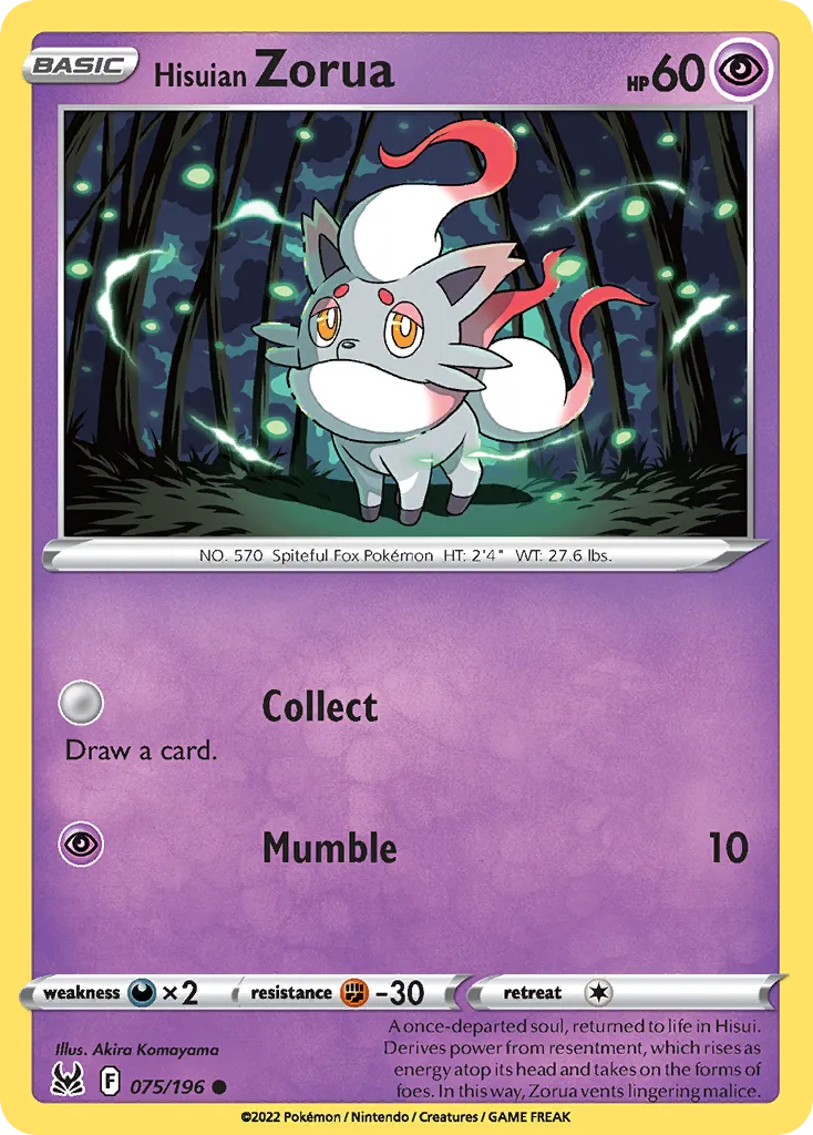 Hisuian Zorua — SWSH11: Lost Origin — Pokémon