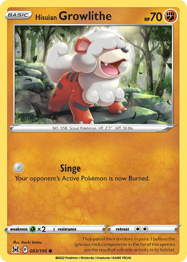 Hisuian Growlithe — SWSH11: Lost Origin — Pokémon