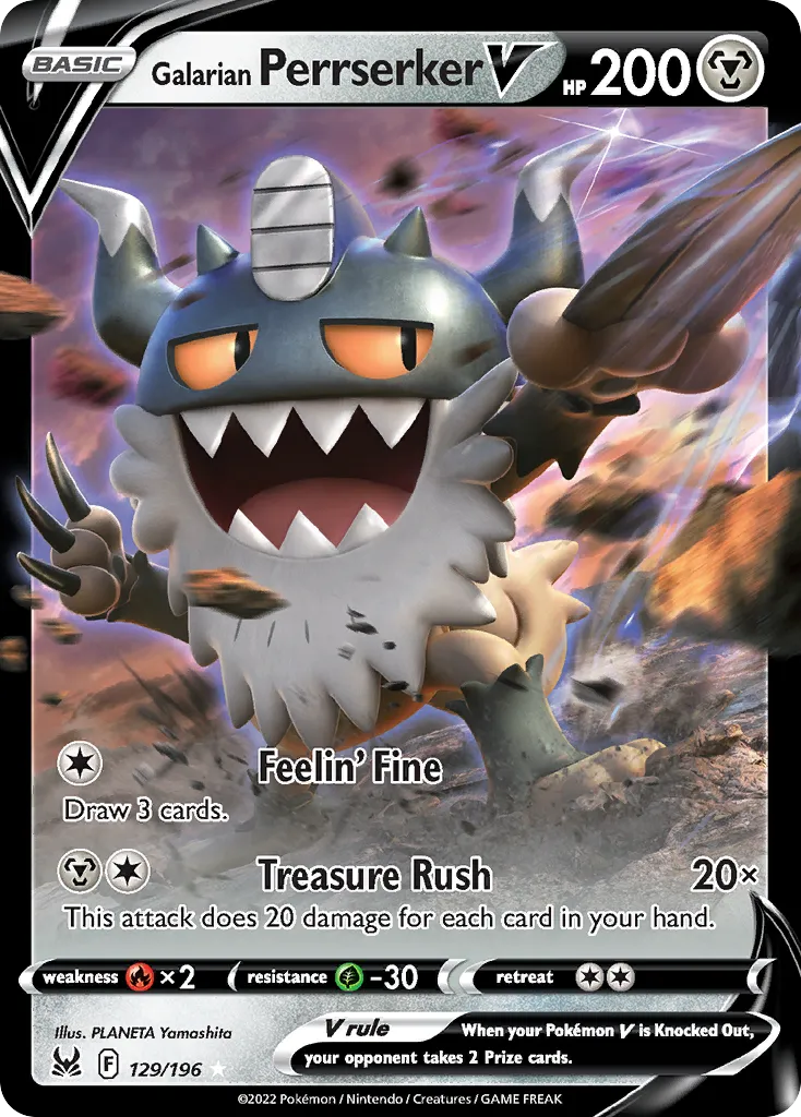 Galarian Perrserker V — SWSH11: Lost Origin — Pokémon