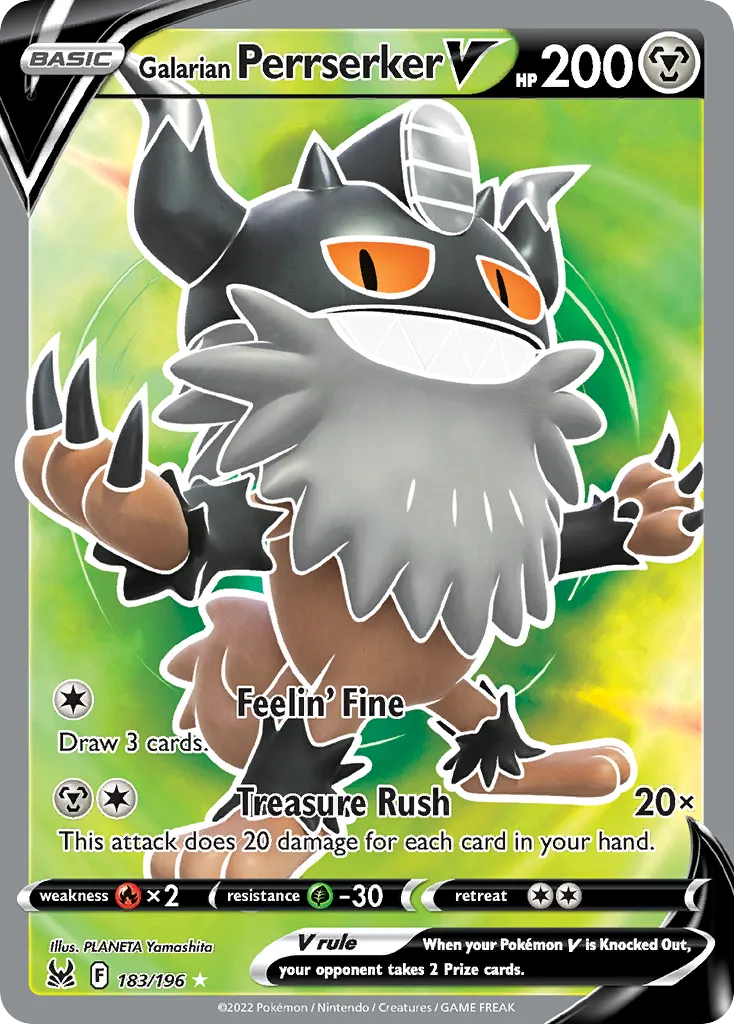 Galarian Perrserker V — SWSH11: Lost Origin — Pokemon