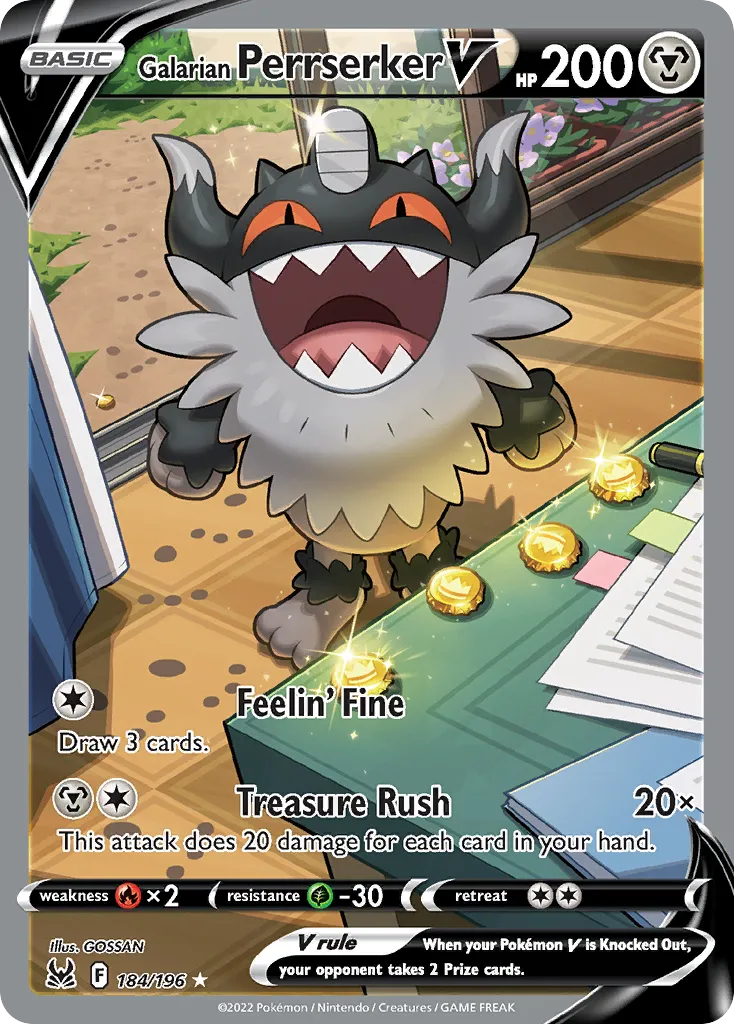 Galarian Perrserker V from SWSH11: Lost Origin - Pokemon