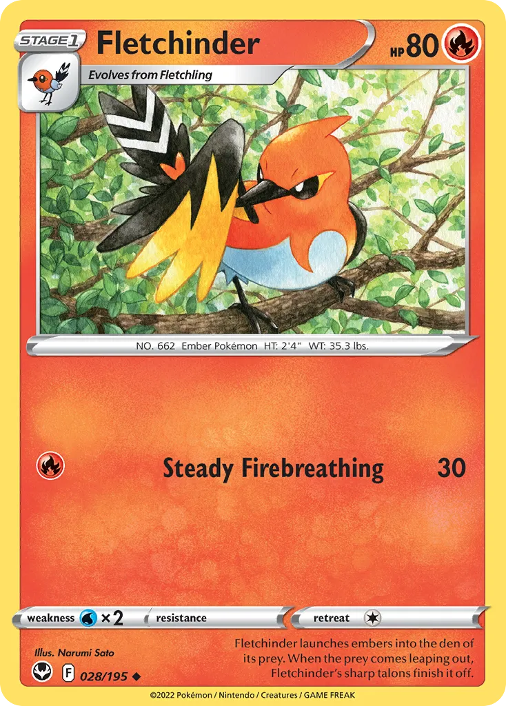 Fletchinder — SWSH12: Silver Tempest — Pokémon