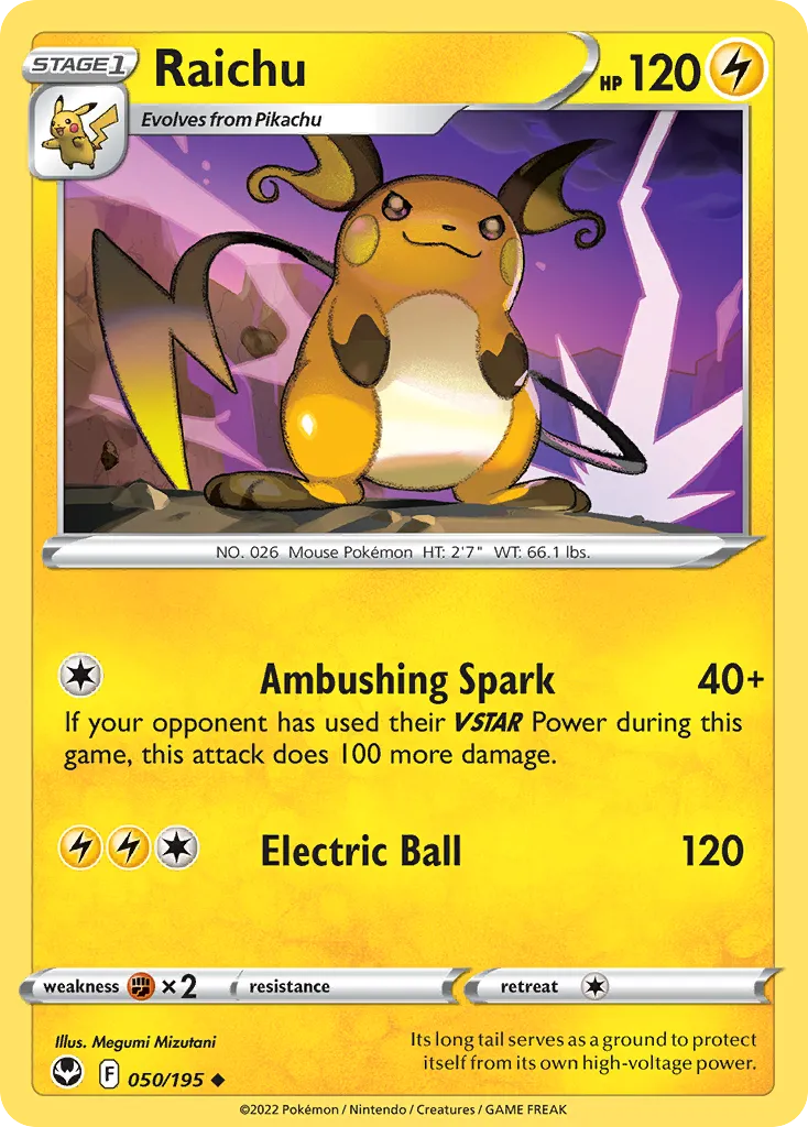 Raichu — SWSH12: Silver Tempest — Pokémon