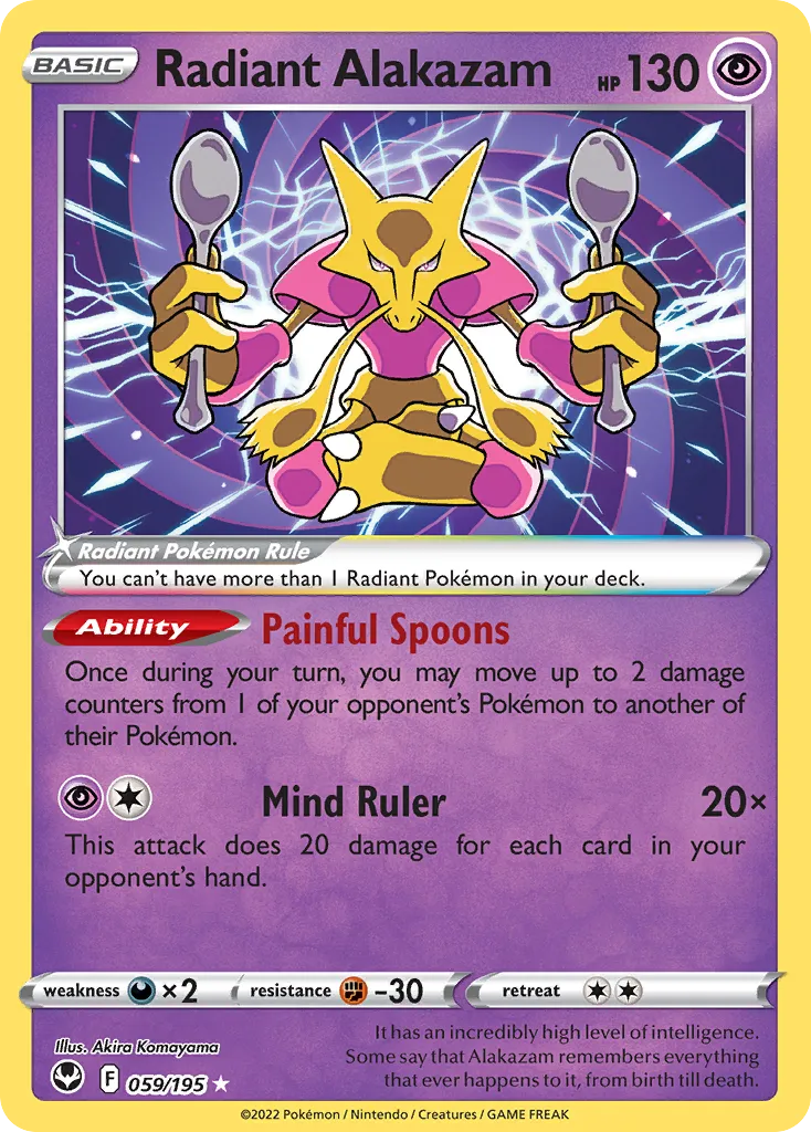 Radiant Alakazam — SWSH12: Silver Tempest — Pokémon