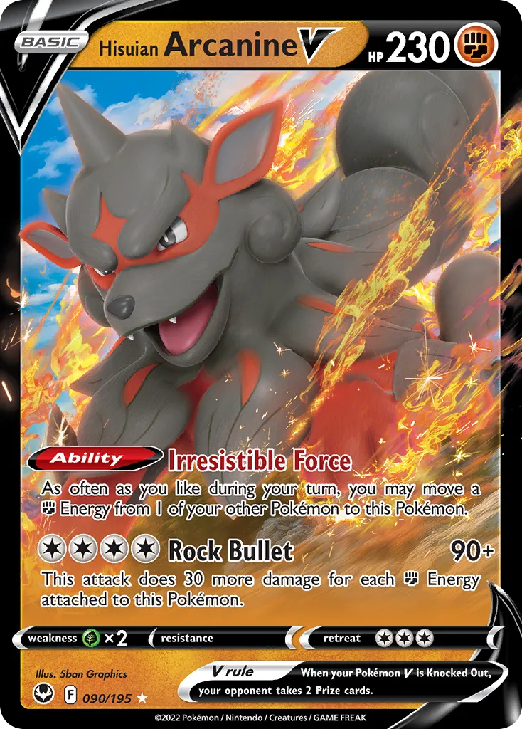 Hisuian Arcanine V — SWSH12: Silver Tempest — Pokémon