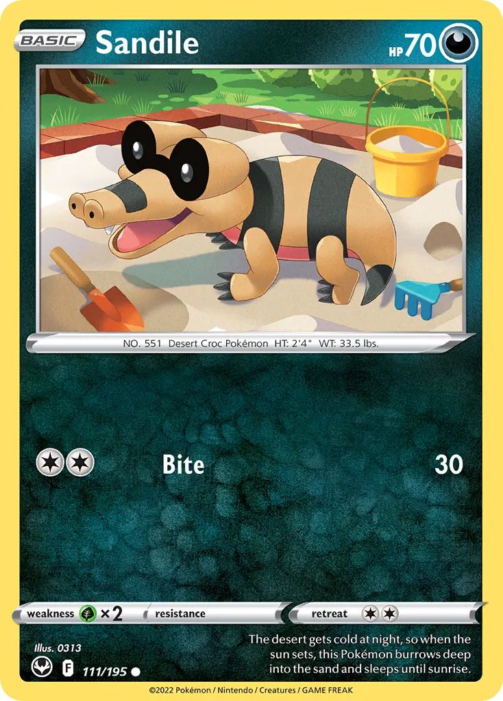 Sandile — SWSH12: Silver Tempest — Pokémon