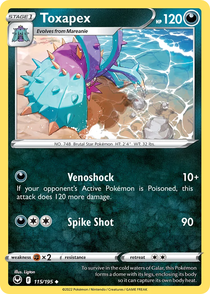 Toxapex — SWSH12: Silver Tempest — Pokemon