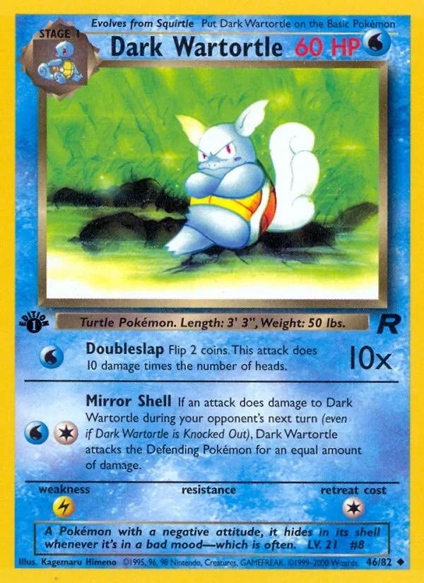 Dark Wartortle — Team Rocket — Pokémon