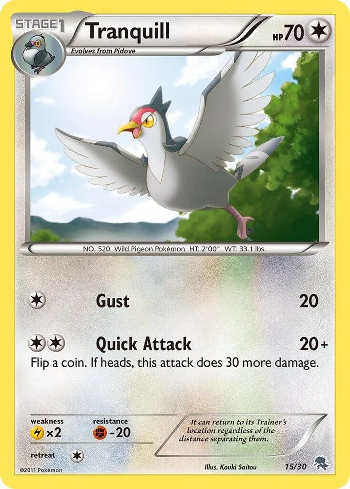 Tranquill — BW Trainer Kit: Excadrill & Zoroark — Pokemon