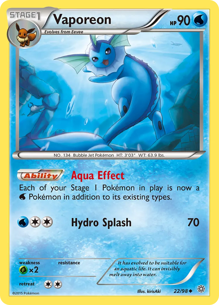 Vaporeon — XY - Ancient Origins — Pokemon