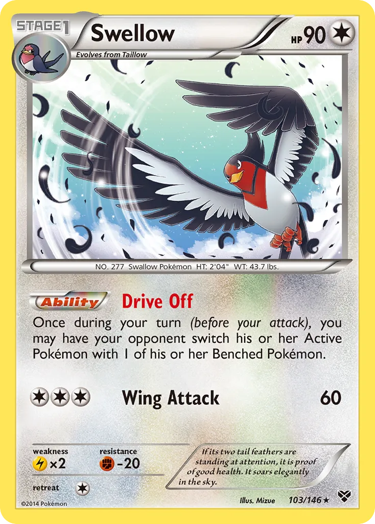 Swellow — XY Base Set — Pokémon