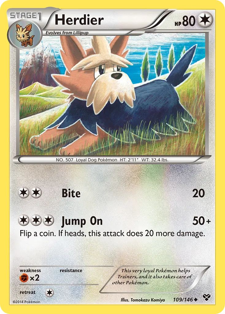 Herdier — XY Base Set — Pokemon