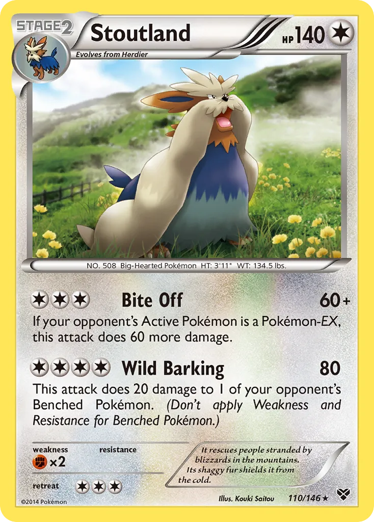 Stoutland — XY Base Set — Pokemon