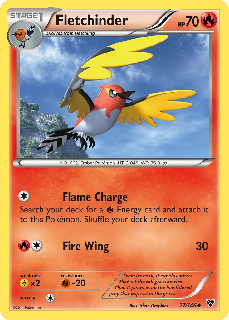 Fletchinder — XY Base Set — Pokémon