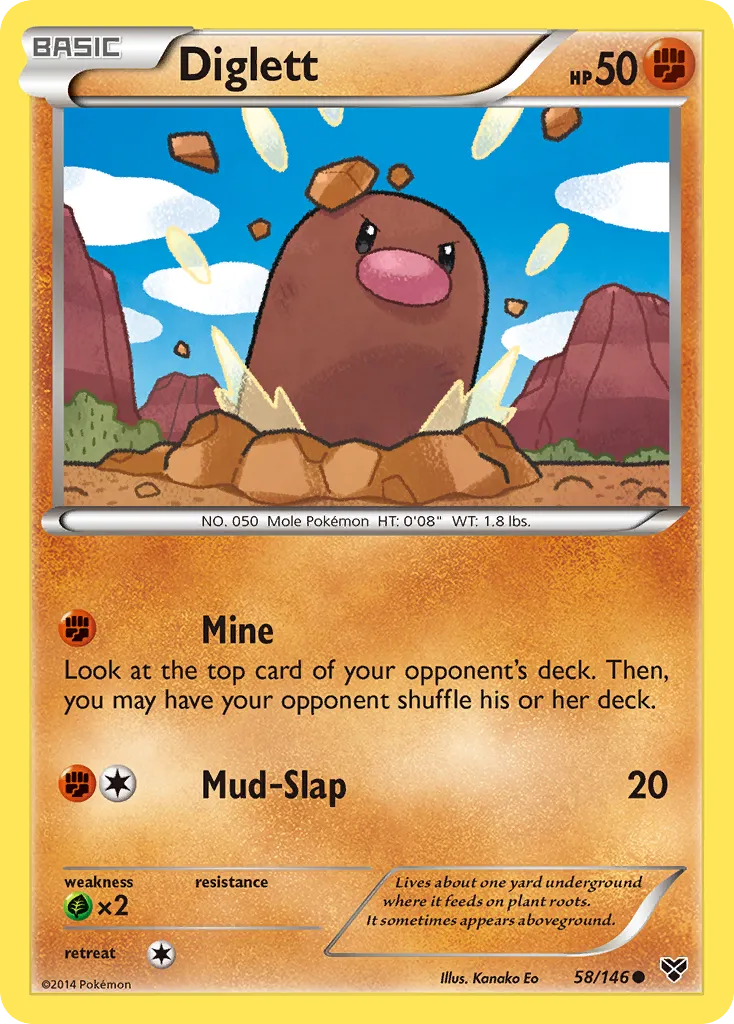 Diglett — XY Base Set — Pokemon