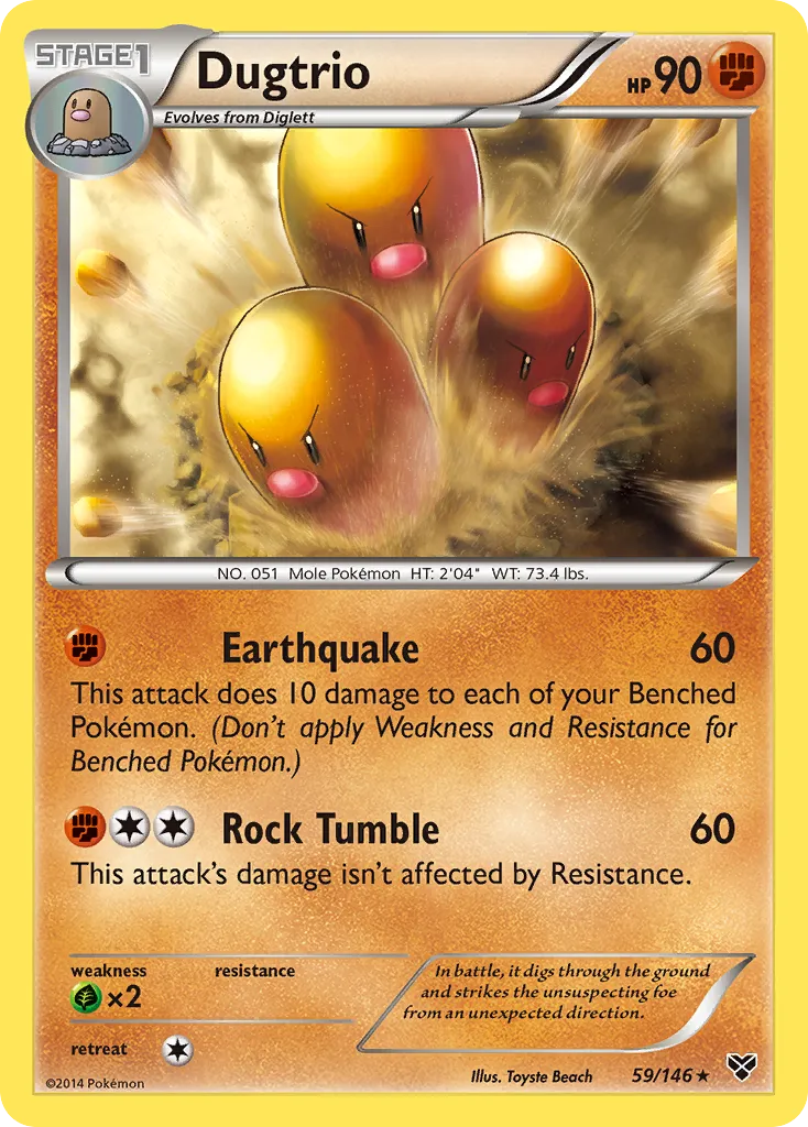 Dugtrio — XY Base Set — Pokémon