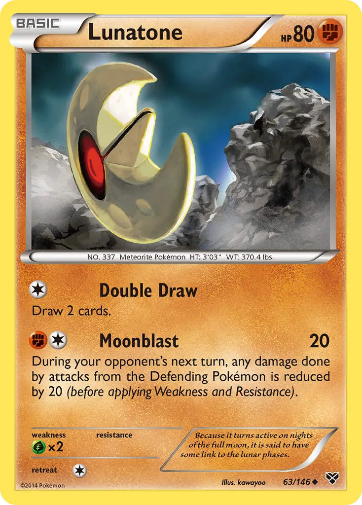 Lunatone — XY Base Set — Pokemon