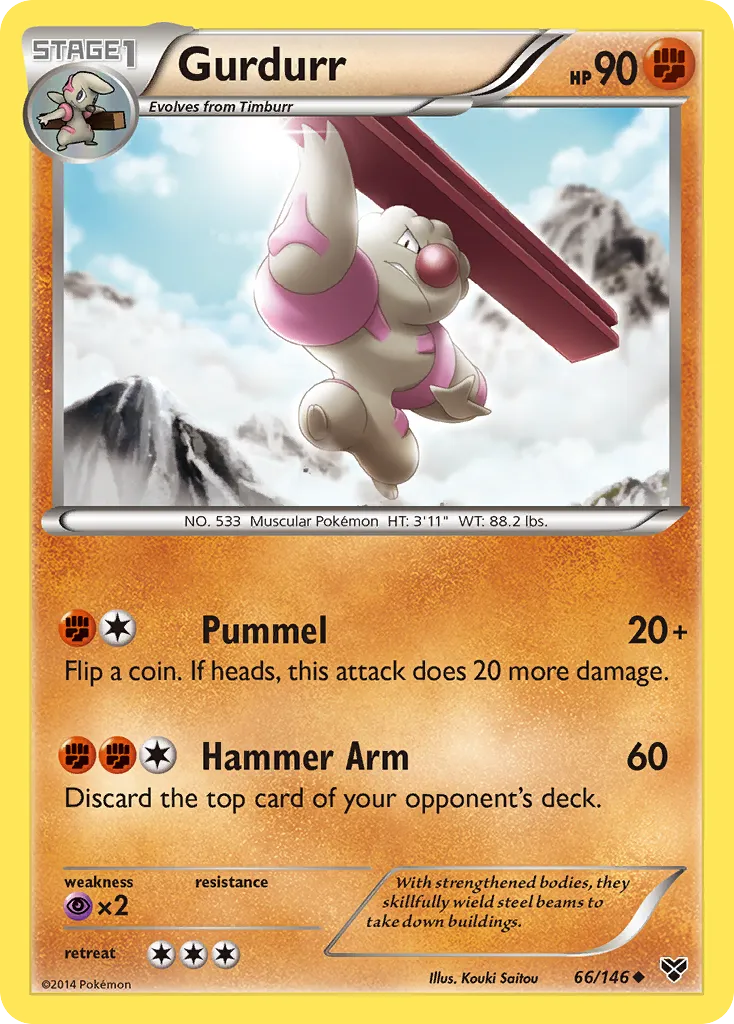 Gurdurr — XY Base Set — Pokémon