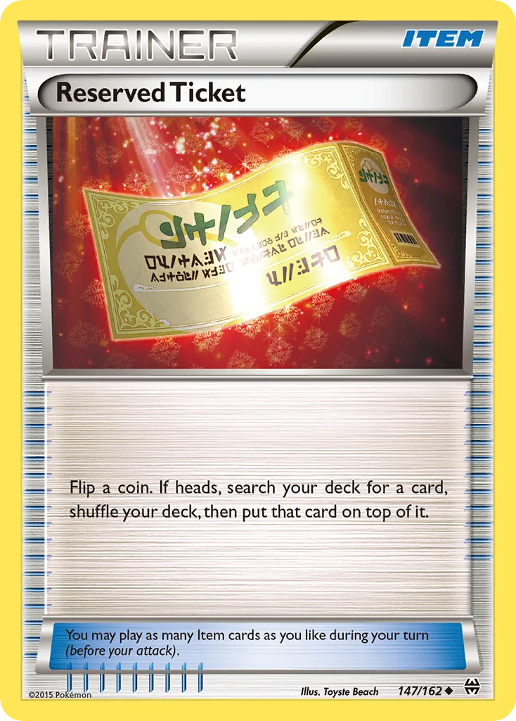 Reserved Ticket — XY - BREAKthrough — Pokémon